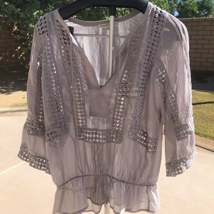 Daniel Rainn Grey Boho Blouse